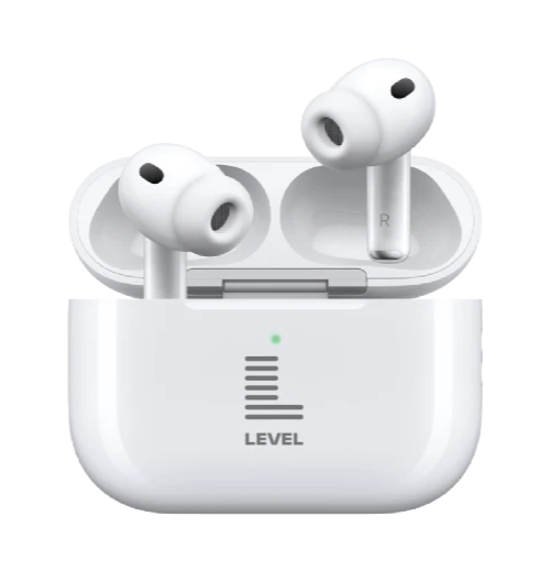 Apple AirPods Pro 3 in a Level-branded case